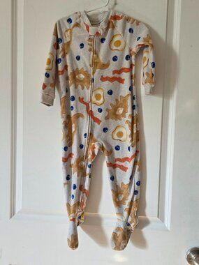Carter's Child of Mine Boys 2T Dinosaur Footed Fleece Pajamas Sleeper Zip Up
